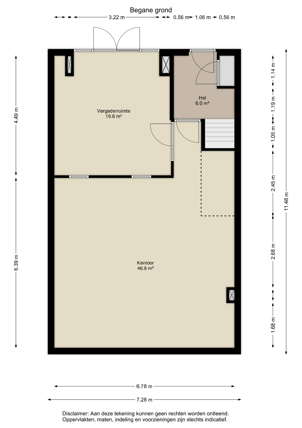 Plattegrond 1 van Kattegat 6-5 in Groningen