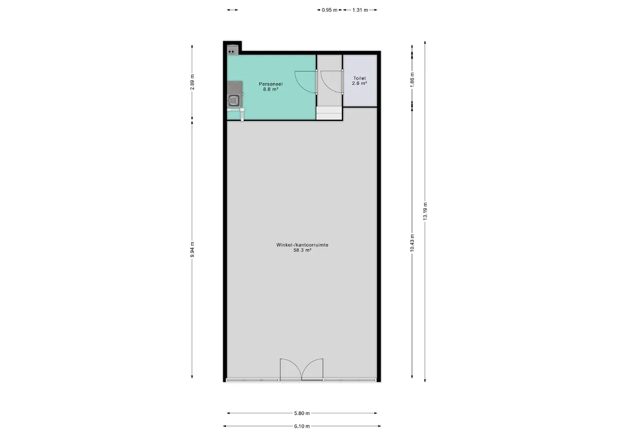 Plattegrond 1 van Nieuwe Ebbingestraat 72 in Groningen