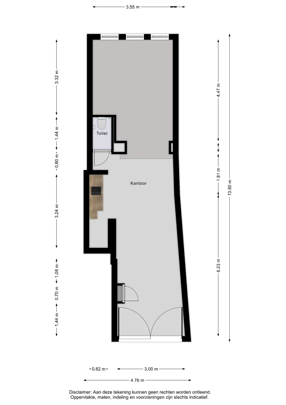 Plattegrond 1 van Violenstraat 14 in Groningen