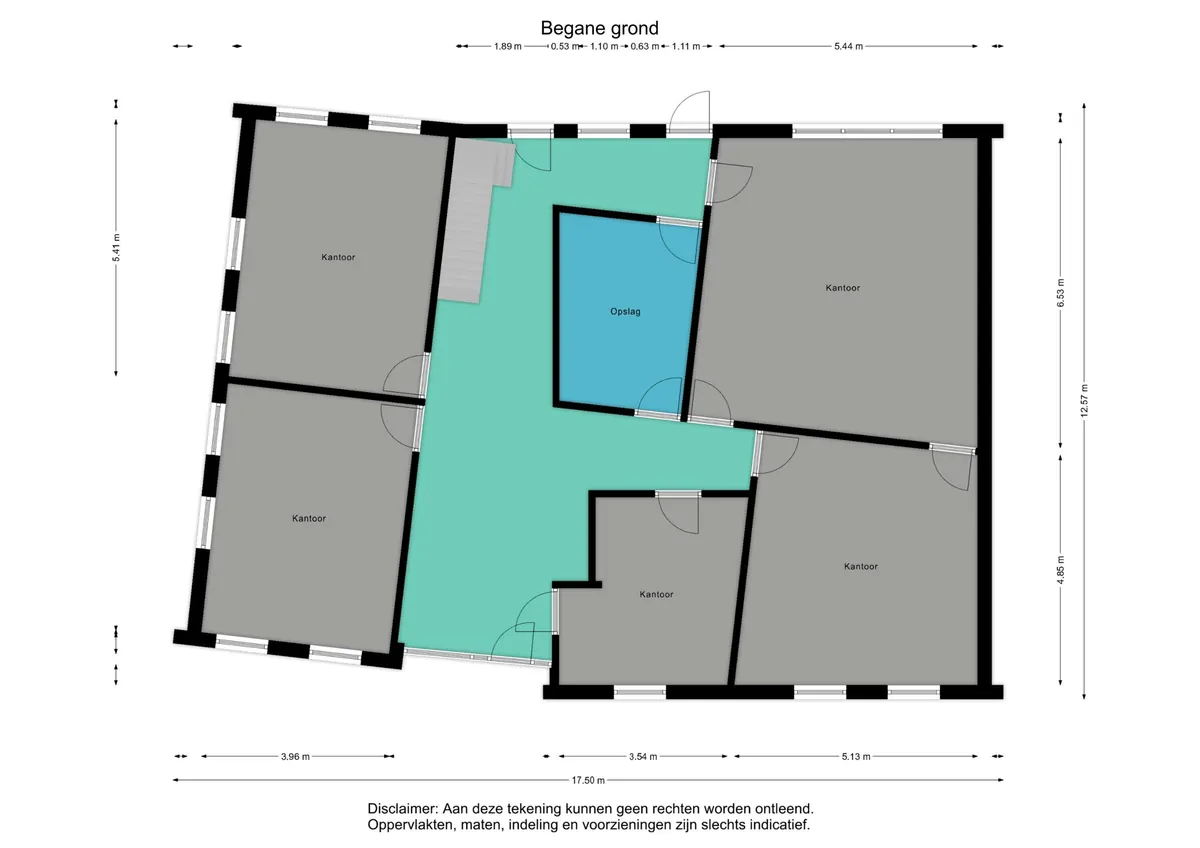 Plattegrond 1 van Friesestraatweg 191-3 in Groningen