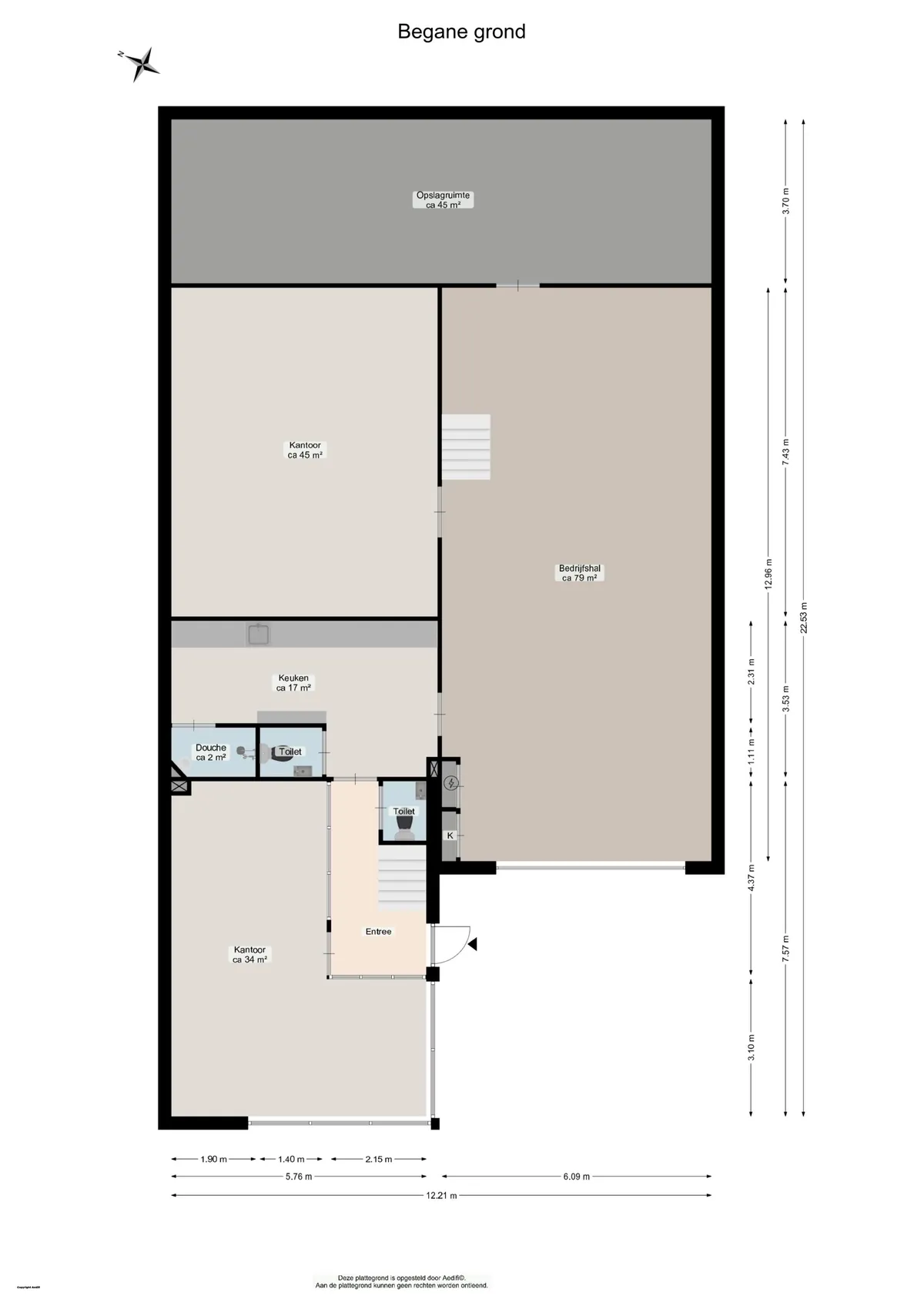 Plattegrond 1 van Kattegat 14 in Groningen