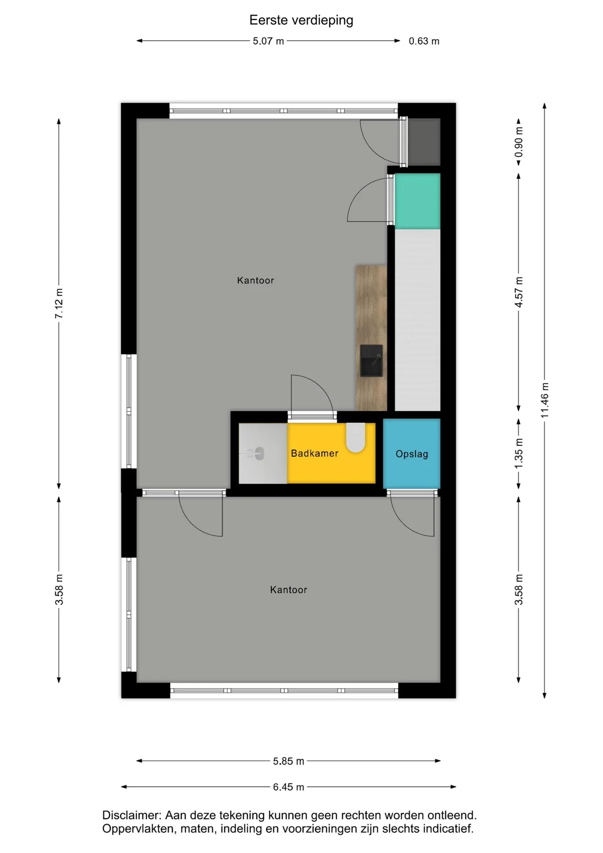 Plattegrond 2 van Kaskinenweg 14-d in Groningen