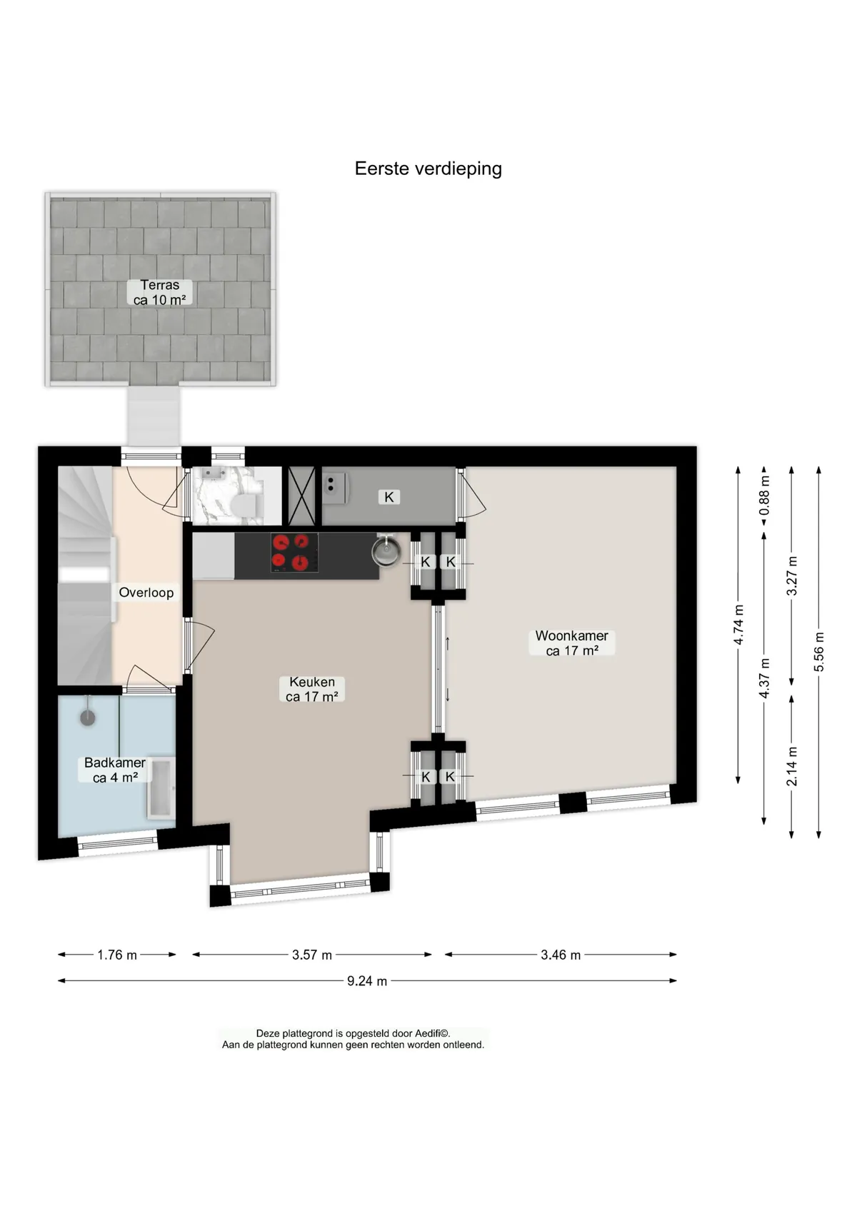 Plattegrond 5 van Hereweg 94 in Groningen