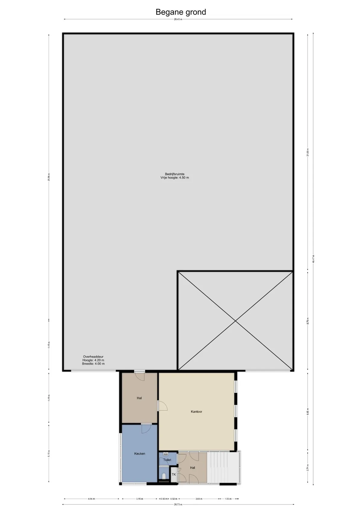 Plattegrond 1 van Stavangerweg 45 in Groningen