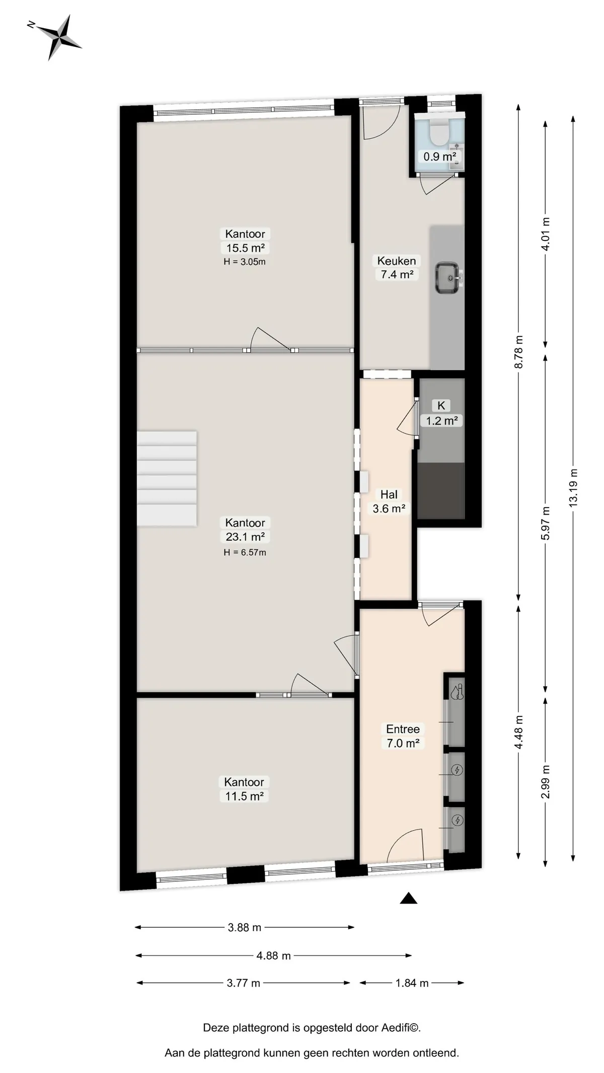 Plattegrond 1 van Herman Colleniusstraat 31 in Groningen
