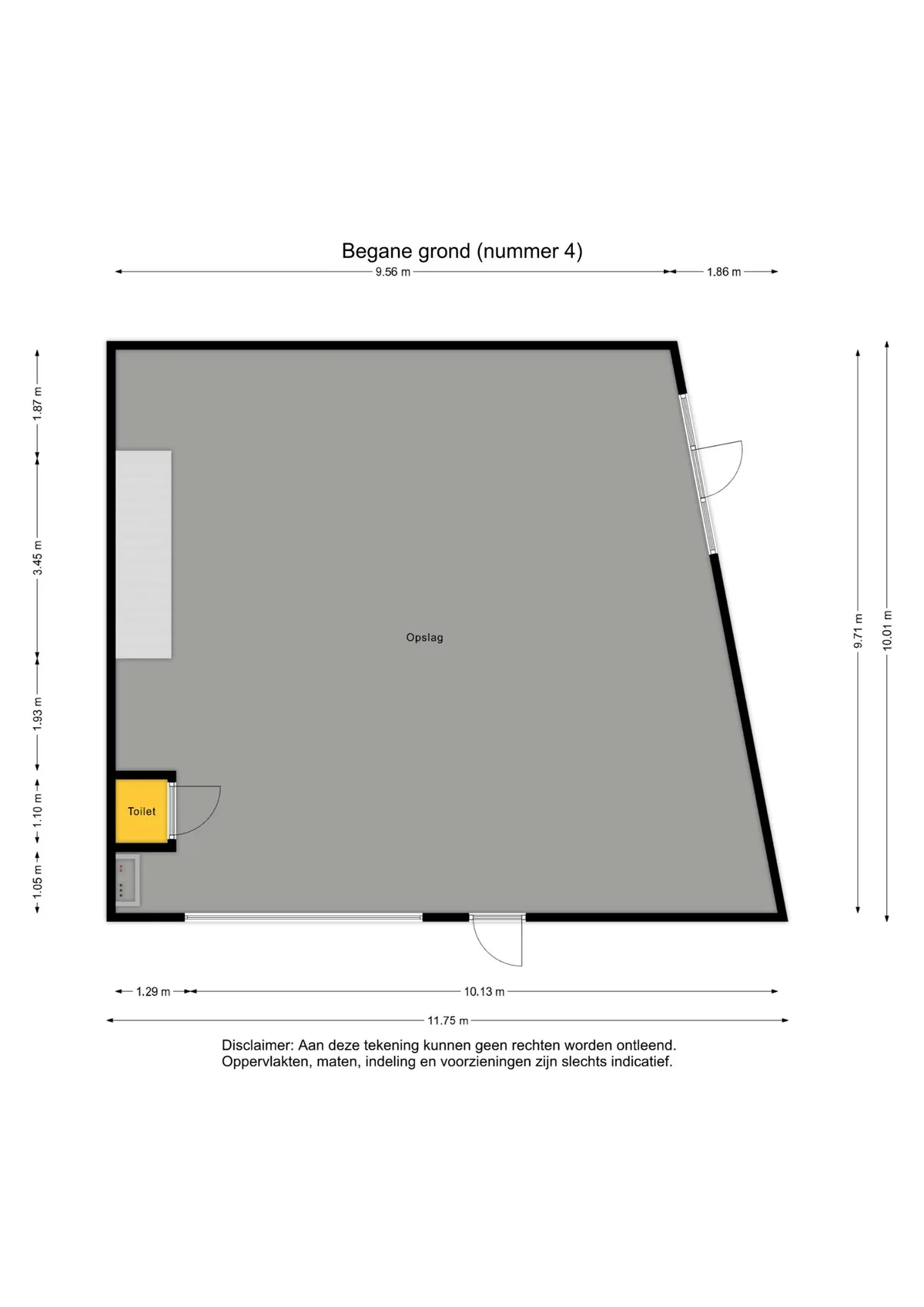 Plattegrond 1 van Kaskinenweg 4 in Groningen