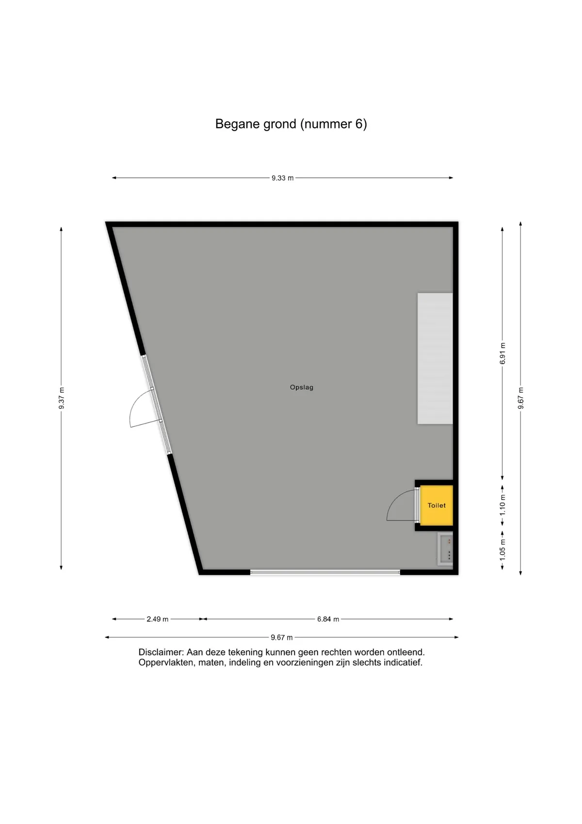 Plattegrond 1 van Kaskinenweg 6 in Groningen
