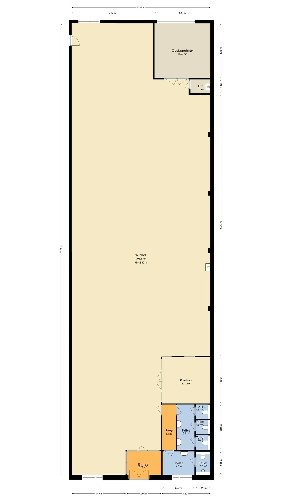 Plattegrond 1 van Zwettestraat 15 in Leeuwarden